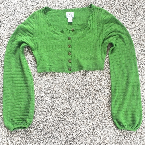 Anthropologie | Tabitha | Wool, Cashmere and Angora Button-Up Cropped Cardigain - Picture 1 of 5